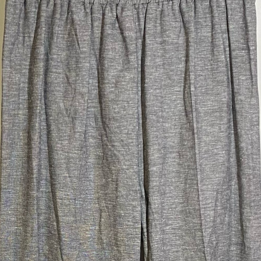 Women’s Linen Blend Pants Wide Leg High Rise Pull On Heather Gray Size Small - Picture 3 of 7